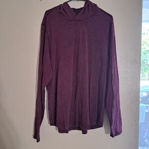 VRST Hooded Shirt Mens Large purple Lightweight Stretch Training Warm Up
